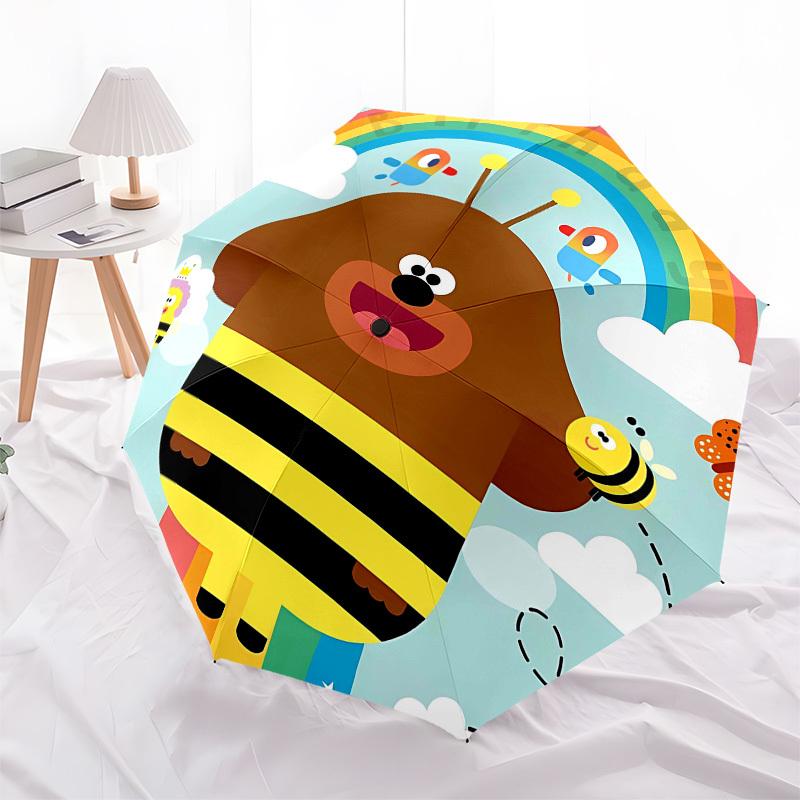 Bee, Rainbow Automatic Opening and Closing, 8 rib Structure Portable Umbrella, Suitable for Men and Women in All Seasons  Perfect Gift for H