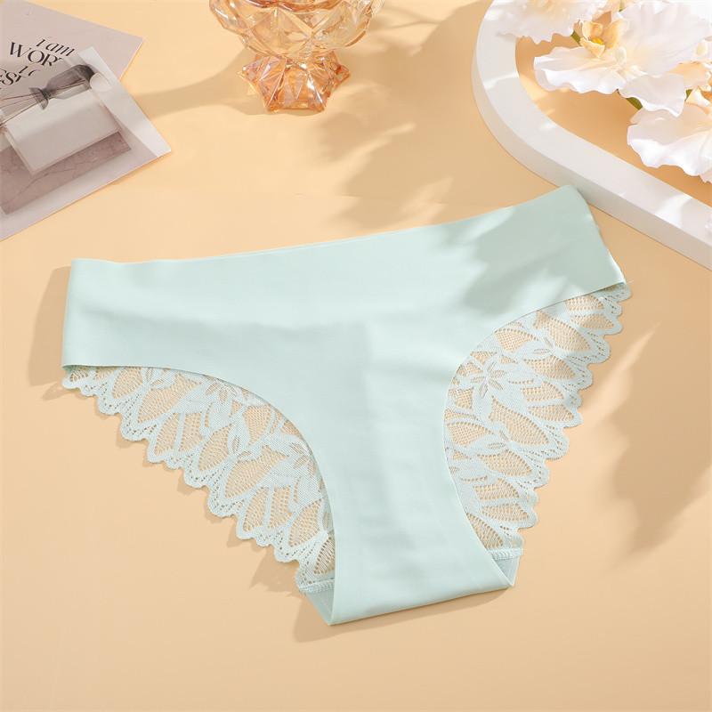 FINETOO Бесшовные трусики из ледяного шелка для женщин с узором в перспективе, бесшовное нижнее белье, удобные трусы