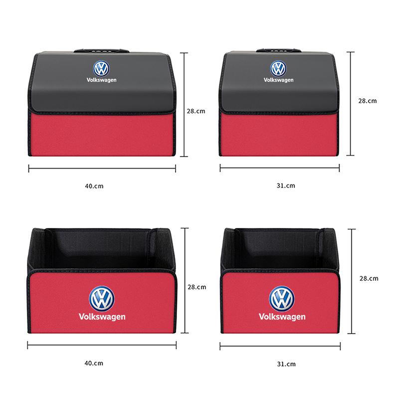 For VW Car Leather Storage Box Auto Trunk Organizer Bag Accessories For VW Golf Polo Tiguan Touran Jetta Passat CC T5 GTI Magotan Caddy