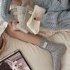 Утолщенные носки с манжетой для ограничения движений Корейская пряжа в горошек Разноцветная шерстяная ткань Бирка Средние носки Простые теплые носки с ворсом
