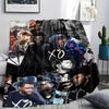 1 шт. Фланелевое одеяло с принтом The Weeknd, Высокое качество, Удобное для всех сезонов, Декор для дома, Тепло и уют, Идеально для рождественских подарков