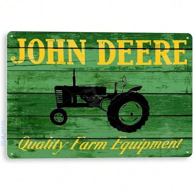 Винтажная жестяная табличка с трактором John Deere, Декор для стены фермерского гаража