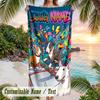 Other Similar Designs Theme Beach Towel Personalized Custom Name & Text Soft Quick Dry Beach Towel for Swimming Travel