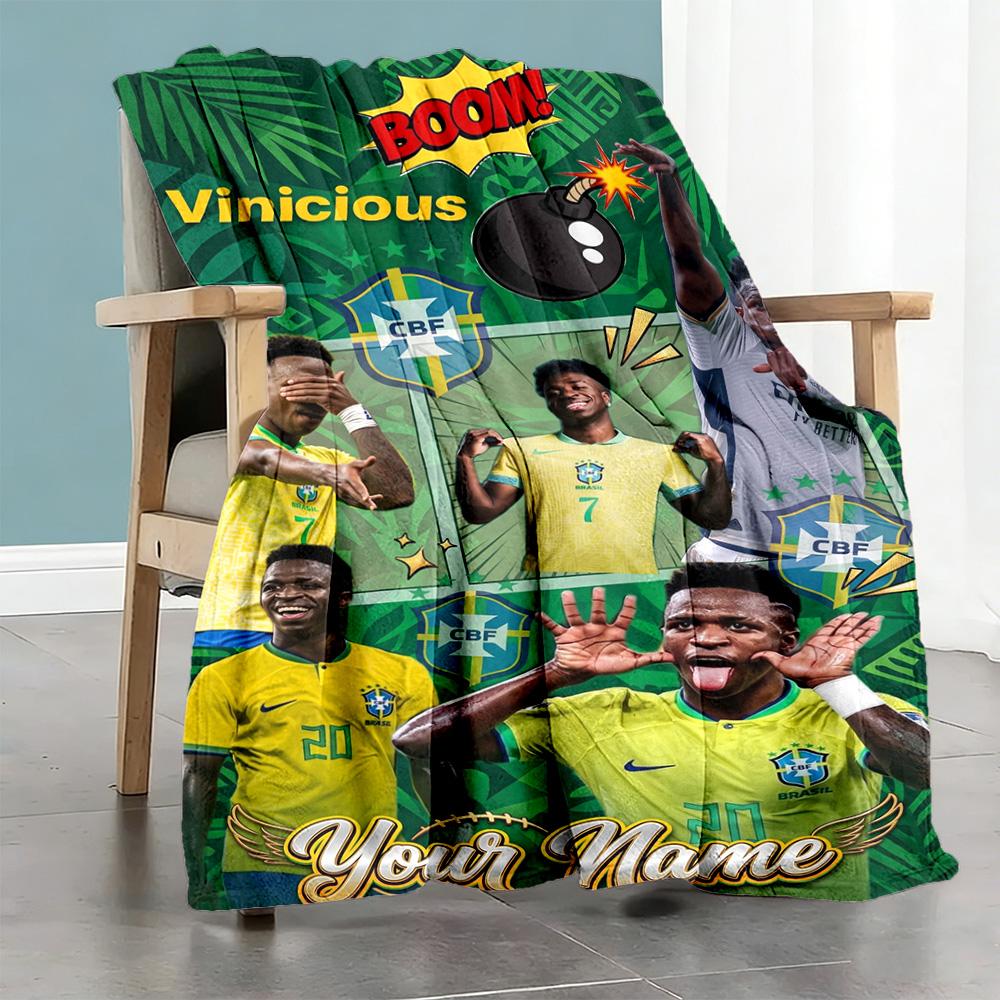 Vinicius Personalized Text Blanket Multipurpose Customizable Blanket Warmthful Decor Throw For Sofa Bedding Office Livingroom Four Seasons Universal