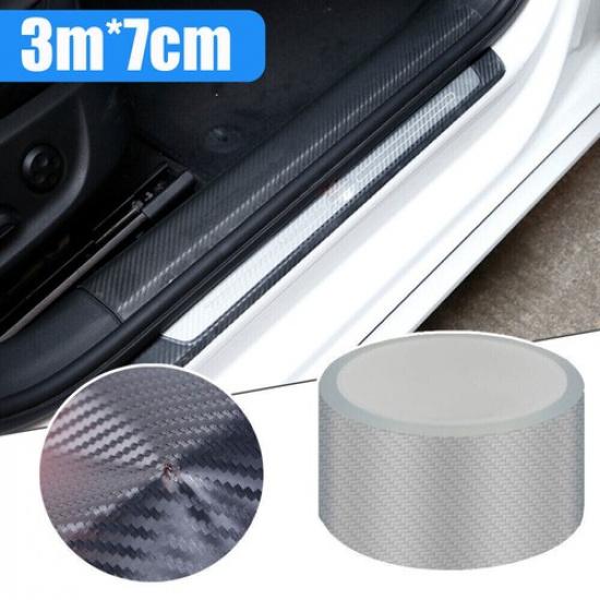 Carbon Fiber Sticker Car Door Sill Scuff Cover Sticker Protector Accessories DIY