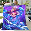 Anime Cartoon Demon Slayer Blanket,Flannel Blanket Throw Blanket,Sherpa Warm Children's Blanket for Living Room Bedroom Beds