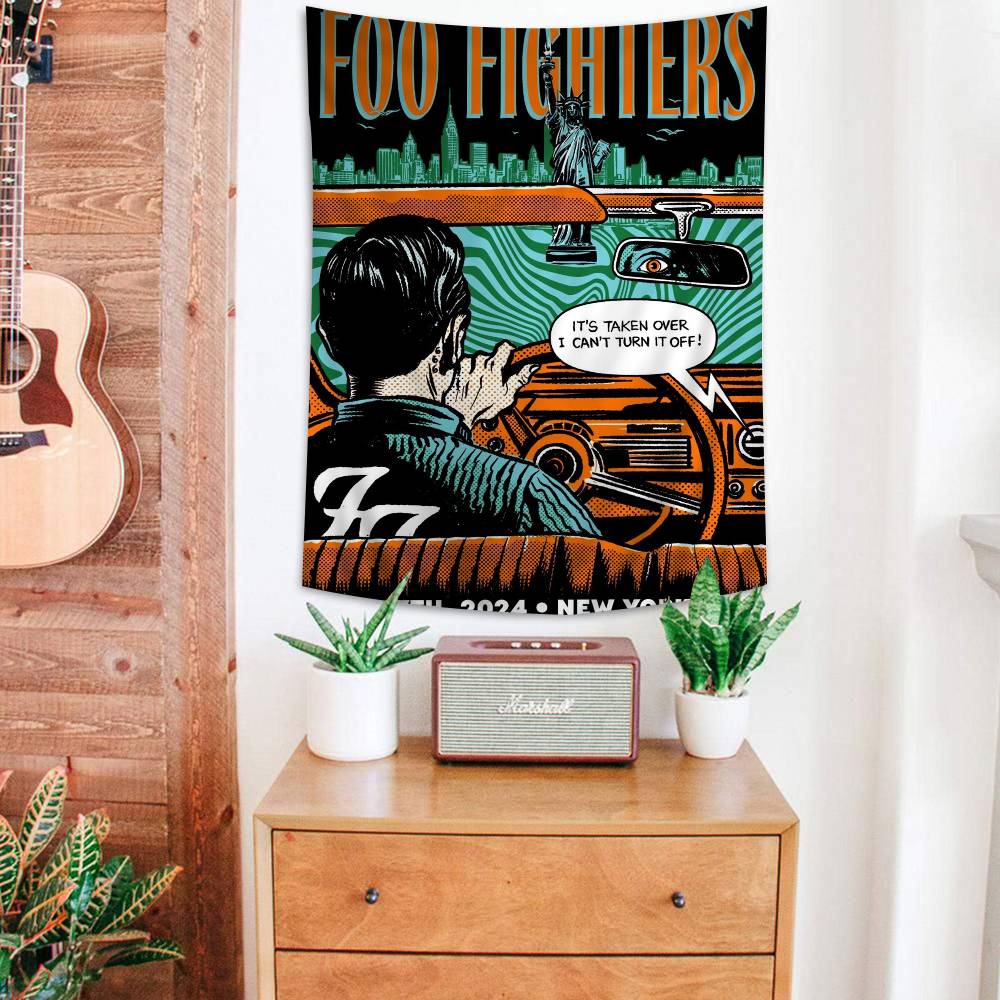 Гобелен с аниме-изображением группы Foo Fighters для гостиной, дома, общежития, декор для дома