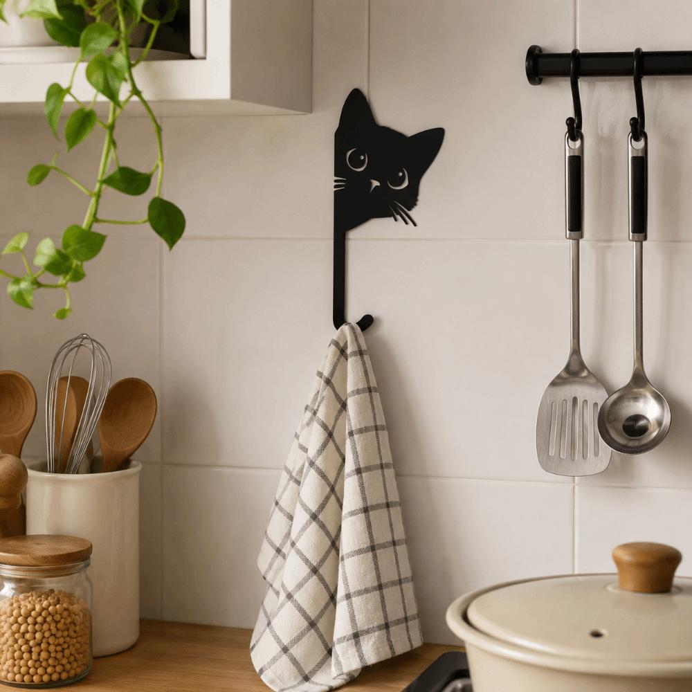 3D Printed Kitten Wall Hooks Cute Key Holder Creative Hanging Hook Bathroom