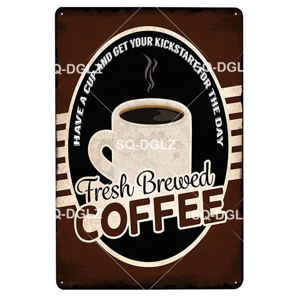 SQDGLZCOFFEE Меню Металлическая Вывеска Винтажная Табличка Декор для Паба Бара Настенный Декор Перерыв Кофейные Жестяные Вывески Ретро Парижское Кафе Постер