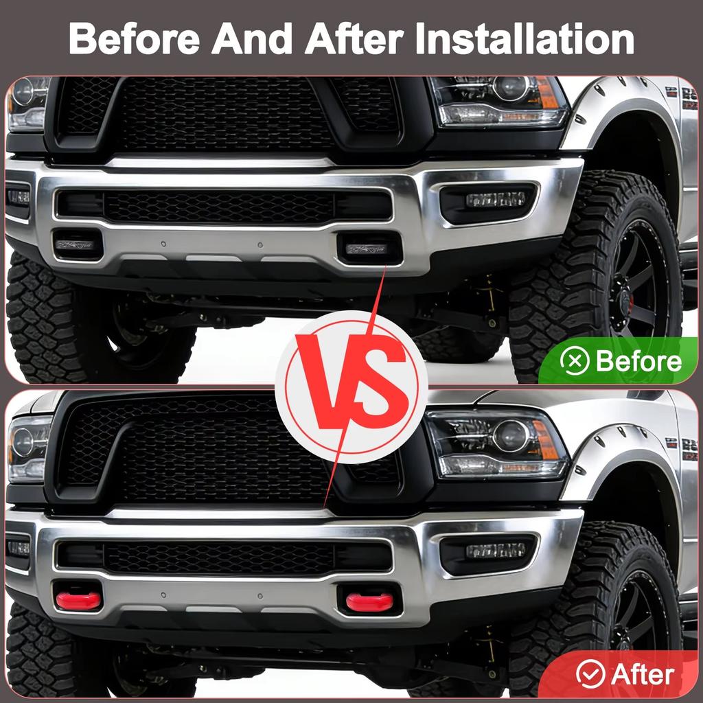 Tow Hitch Covers for Dodge RAM 1500 Classic 2009-2026 Warlock & Rebel, U-Shape, Tow Hook Cover Accessories