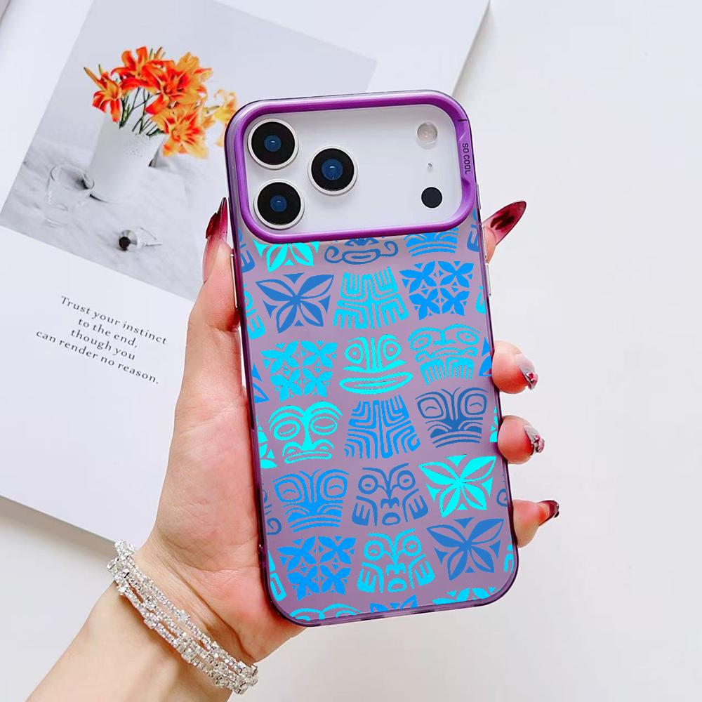 Крутой чехол в стиле Тики для iPhone 17 16 15 14 13 12 11 Pro Max Air Матовый Лазерный Аврора Ударопрочный Funda