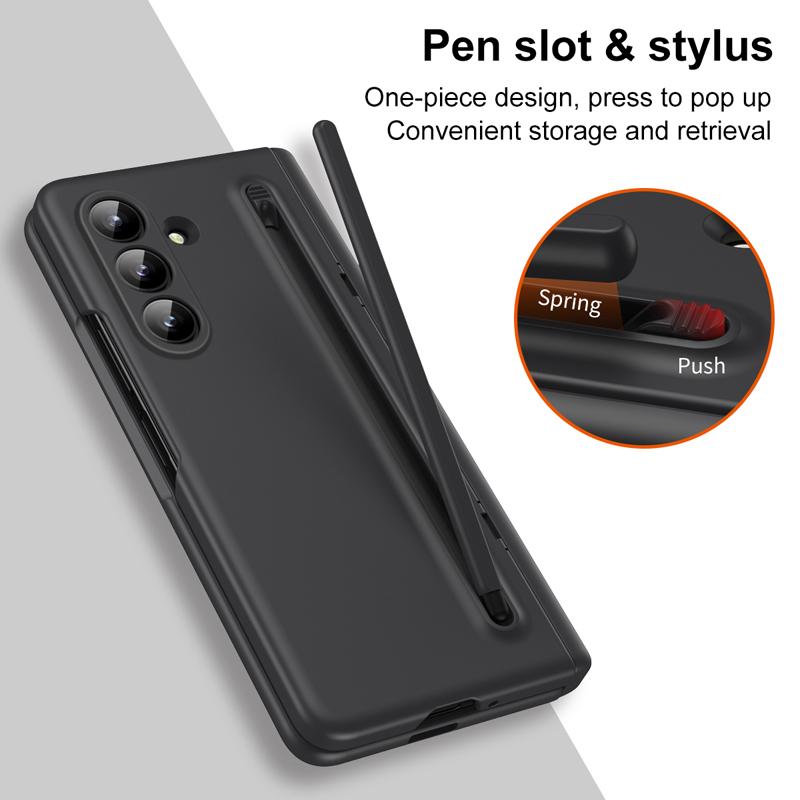 For Samsung Galaxy Z Fold 7 Case Skin Feel PC Anti-fingerprint Folding Cover with Free Stylus Pen+Glass For Z Fold7