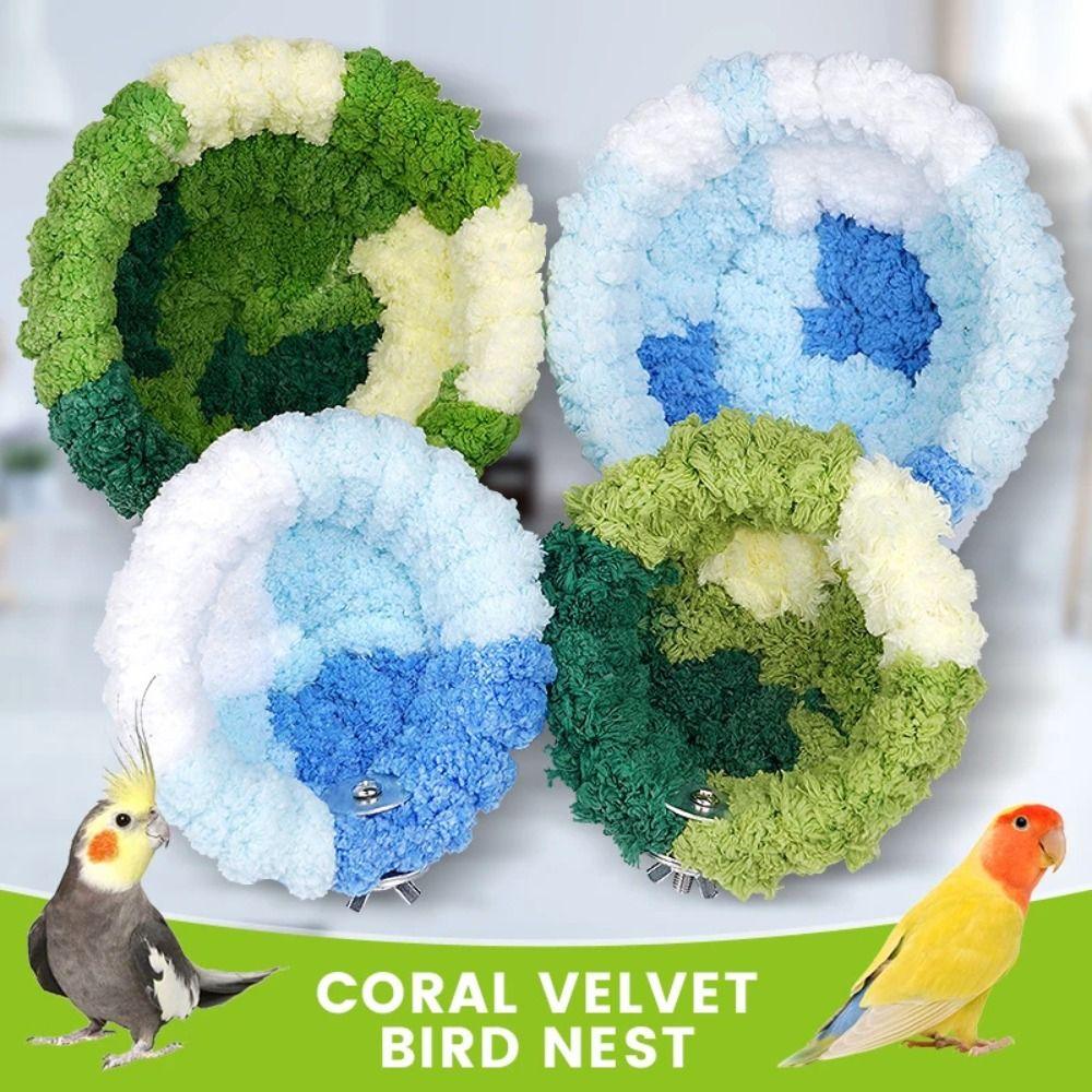 Warm Bird Bed Soft Plush Parrot Cage Winter Nest Bird House Bird Warm Nest Bird Resting Place