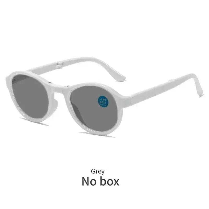 Fashion Folding Reading Glasses Anti Blue Light Photochromic HD Outdoor Presbyopia Glasses with Box