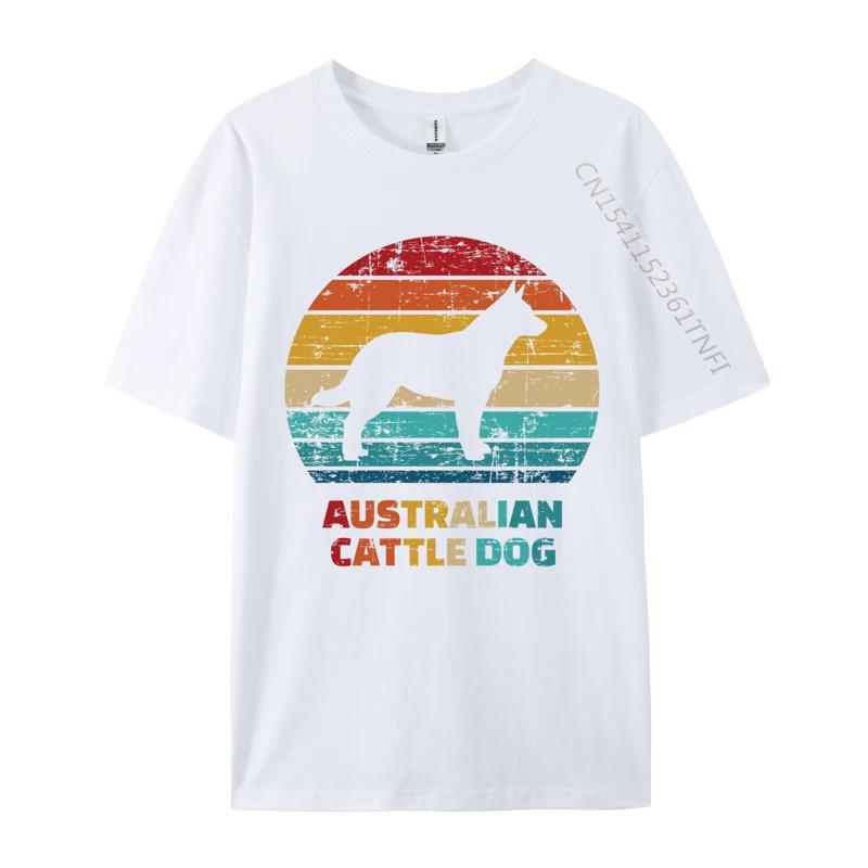 Australian Cattledog Tshirt Dog Silhouette Printed Tshirt American Style Premium Cotton TeeShirt Men Tshirts