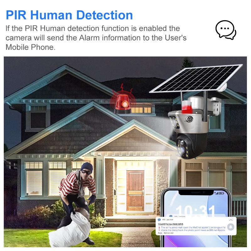 Wireless Solar-Powered Outdoor Night Vision Surveillance Camera with Low Power Consumption
