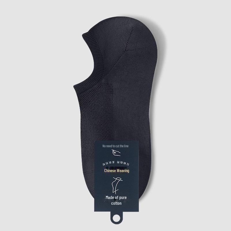Mesh Cotton Mens Pure Antibacterial Short Socks Breathable Nonslip Invisible Summer Boat Socks
