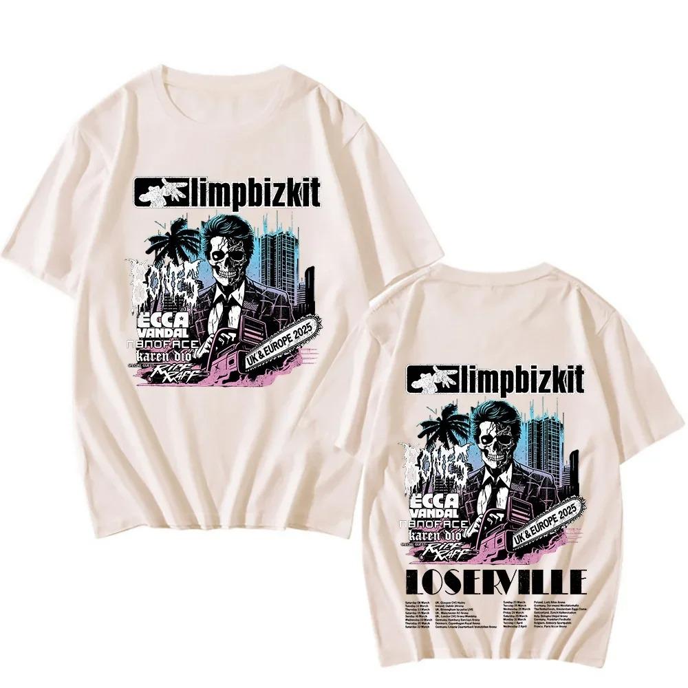 Limp Bizkit Тур по Великобритании и Европе 2026 Футболка Рэп Рок Винтажные Хлопковые Футболки Новые Наслаждайтесь Первые Футболки Унисекс Мода Круглый Вырез Одежда