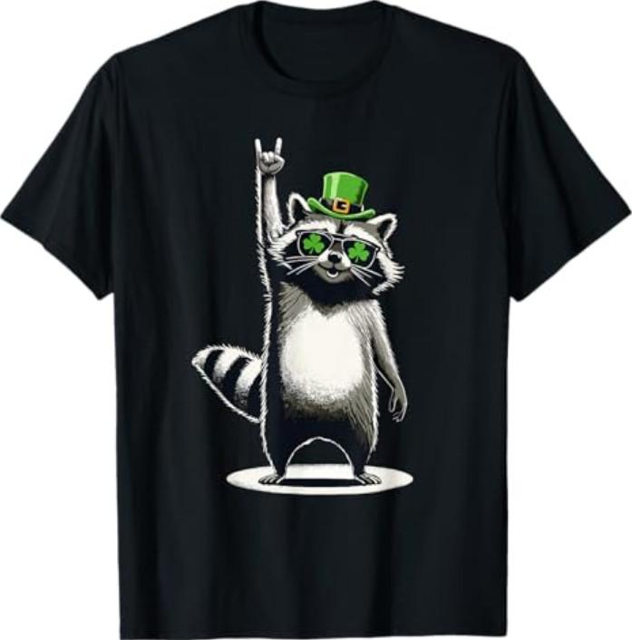 Raccoon St Patty's Shamrock Funny St Patrick's Day T-Shirt