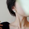 Elegant Geometric Square Ear Studs Autumn and Winter Opal