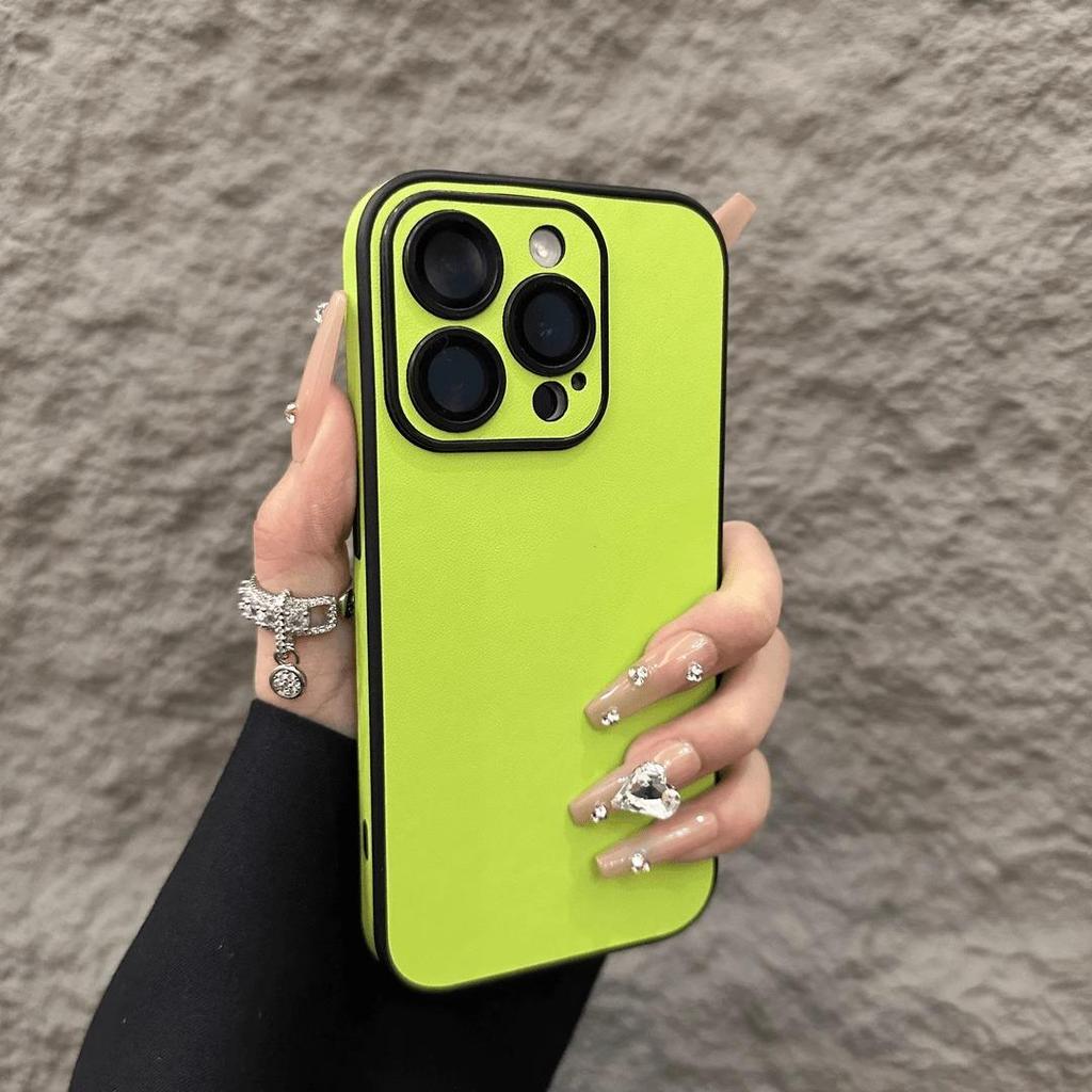 Чехол для телефона из ПУ кожи для iPhone 16 15 14 Plus 13 12 11 Pro Max Защита объектива Мягкий силиконовый бампер Ударопрочный Матовый чехол