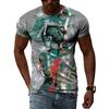 Fashion Creative 3D Print Graffiti Summer T-shirts Men Casual Personality Hip Hop Harajuku Street Style Round Neck Short Sleeve