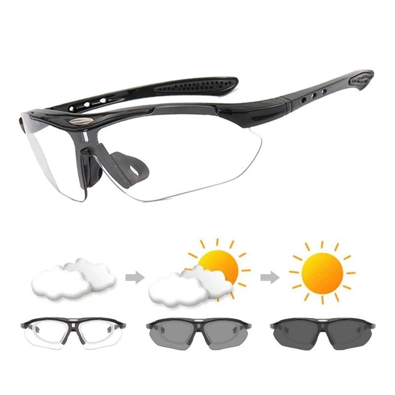 Фотохромные солнцезащитные очки для бега и велоспорта, мужские и женские велосипедные очки с оправой для близорукости, поляризационные очки для шоссейного велосипеда, MTB