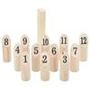 Number Kubb 13 Pcs Game Set Carrying Bag Solid Pine