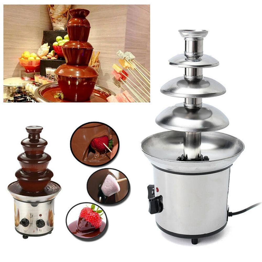 Chocolate Fountain, 4 Tiers Electric Melting Machine, Fondue Pot Set, for Chocolate Candy, Ranch,