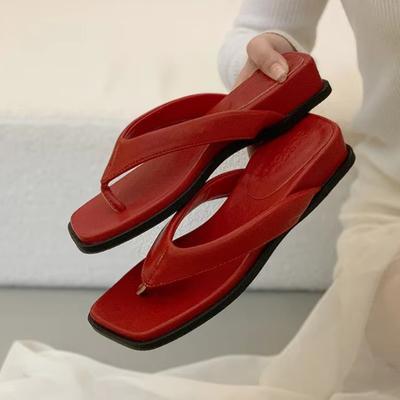 Модные женские балетки-шлепанцы с перемычкой между пальцами, повседневная удобная обувь для ходьбы, модная летняя женская обувь, сандалии 2025 тренд, платформа, пляжная женская обувь