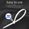 Self-locking Black and White Nylon Cable Ties - Buckle Type Binding Belt