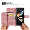 Кожаный чехол для Samsung Galaxy Z Fold6 5G с несколькими отделениями для карт и чехол для телефона с 2 ремешками