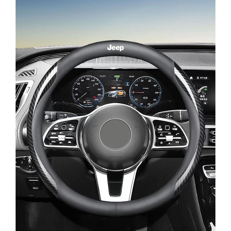 Кожаный Чехол на Руль из Углеволокна Автомобильные Аксессуары Для Jeep renegade grand cherokee xj wrangler jl patriot compass