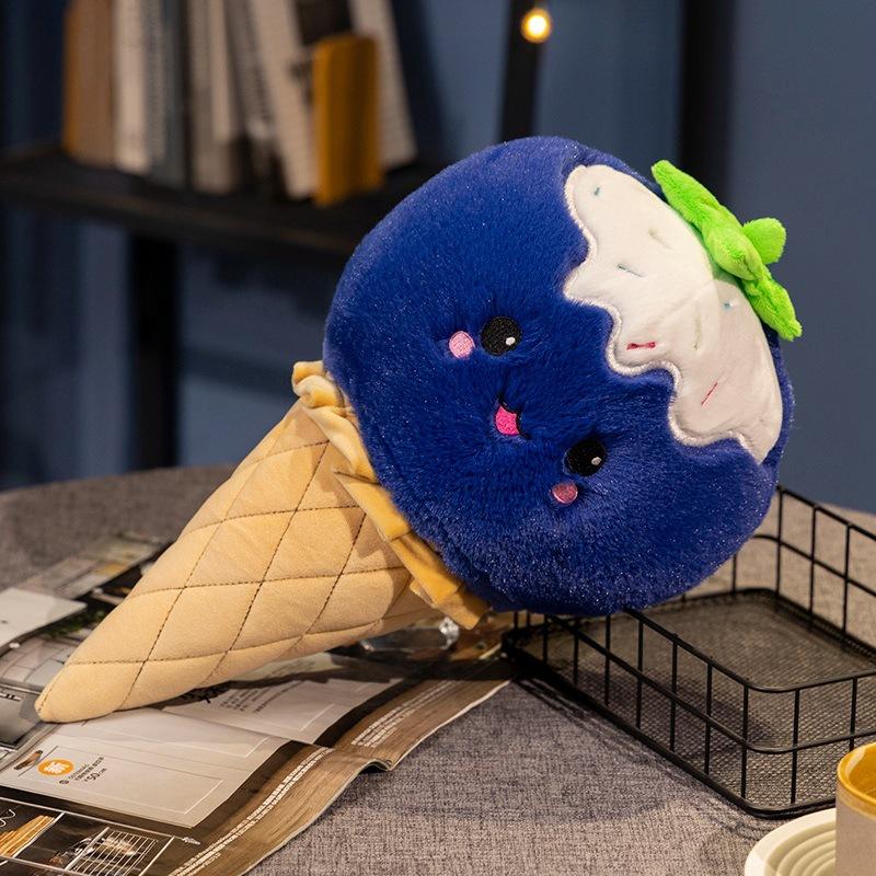 Cartoon Fruit Ice Cream Throw Pillow Plush Toy Doll Ice Cream Cone Doll Children Soothing Doll