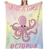 Cartoon Octopus Flannel Blanket Living Room Bedroom Decorative Blanket Lunch Break Blanket Blanket