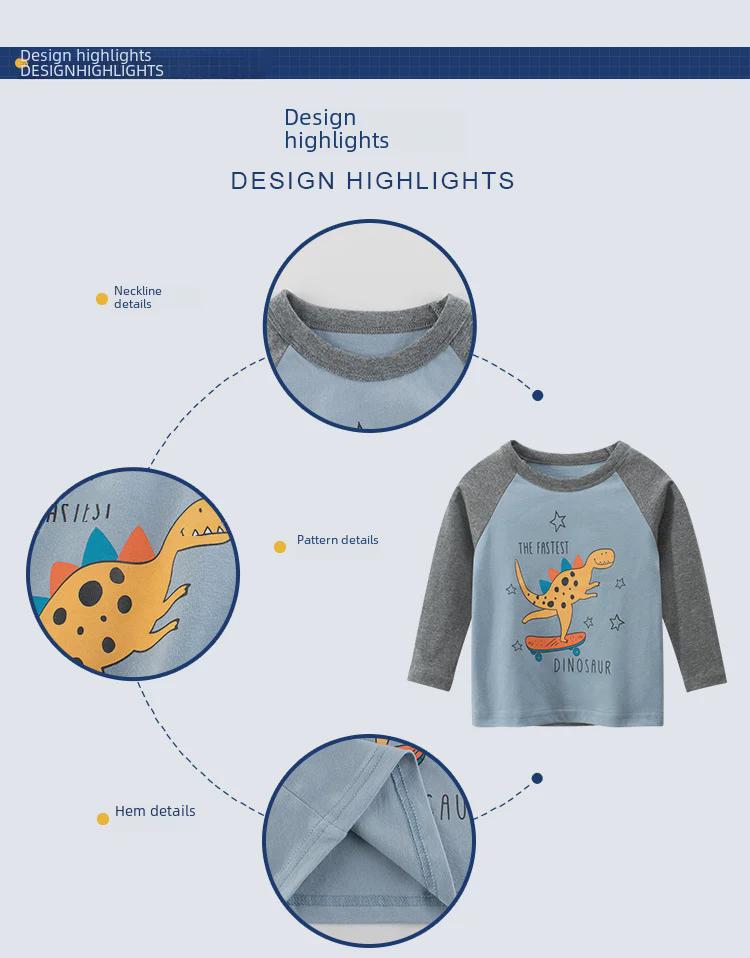 27kids Детская футболка с длинными рукавами и подкладкой для мальчиков из коллекции осень 2025 в корейском стиле
