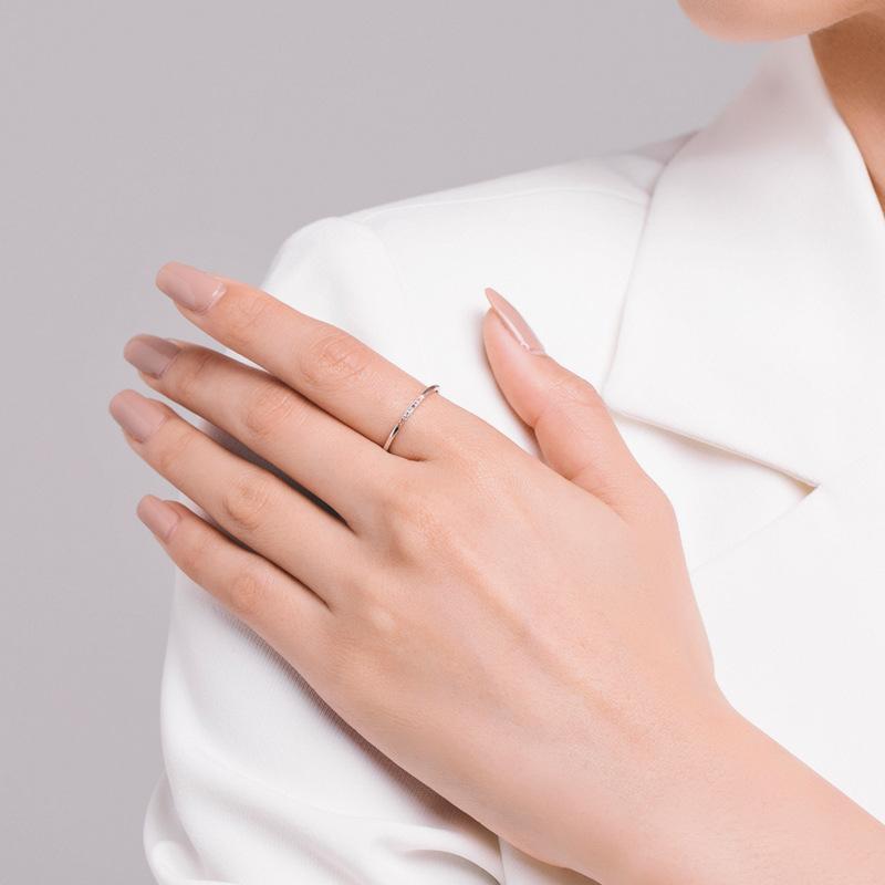 Tancise Classic 925 Sterling Silver Zircon Ring Ladies Jewelry Wedding Promise Party Gift