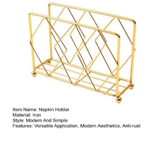Metal Napkin Holder Tabletop Modern Napkin Dispenser Paper Napkin Holder Golden Upright Napkin Holder for Kitchen Countertops Dining Table Decor