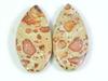 Natural Poppy Jasper Matched Pair Pear Cabochon Loose Gemstone 12X25X03 MM SK-160