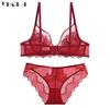DKGEA Sexy Bra Panties Set Lace Transparent Brassiere