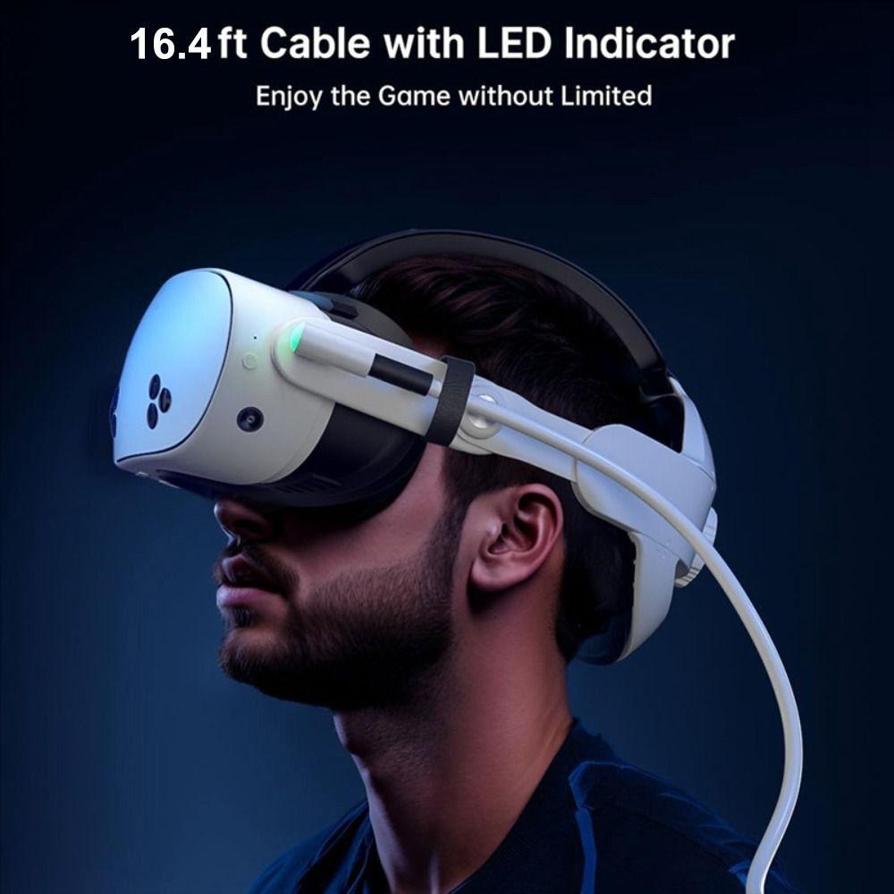 Зарядка во время игры Кабель для передачи данных Зарядный кабель для Meta Quest 3/3S/Pico 4 Ultra