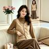 Down cotton vest women's thickened warm inner velvet vest short slim V-neck sleeveless temperament vest