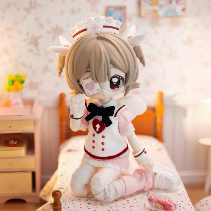 Точечный Оригинальный Набор Маленьких Ключей Серия Bjd Слепая Коробка Очки Фигурки Действия Модные Игрушки Настольные Украшения Рождество 12 подарков Позируемые Сочлененные