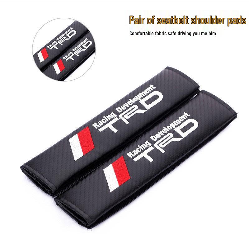 TRD Logo Carbon Fiber Seat Belt Shoulder Pad Cover