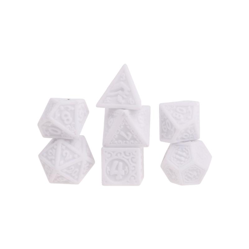 7Pcs/set Polyhedral Acrylic Dices Multi-faced Various Shapes Digital Game Dices for Club Party Family Board Game Props