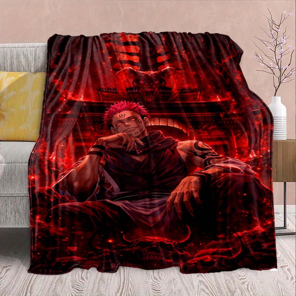 Jujutsu Kaisen Anime Flannel Blanket Soft Warm Throw Lightweight Plush Sofa Bed Decor