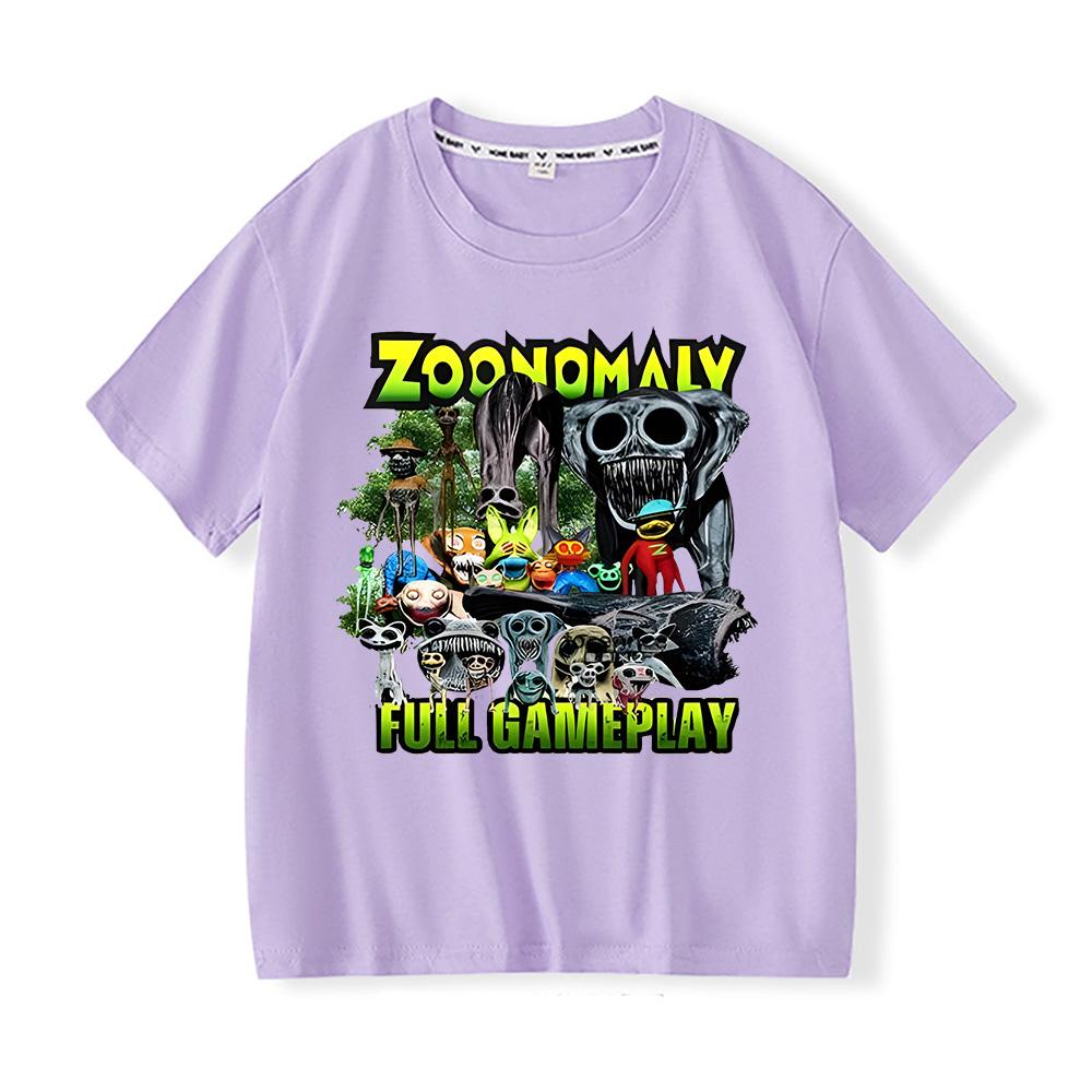Hot Horror Game Zoonomaly Print Anime Children Unisex Tees Fashion T-shirts for Girls/Boys Cotton Short Sleeve Graphic Costumes