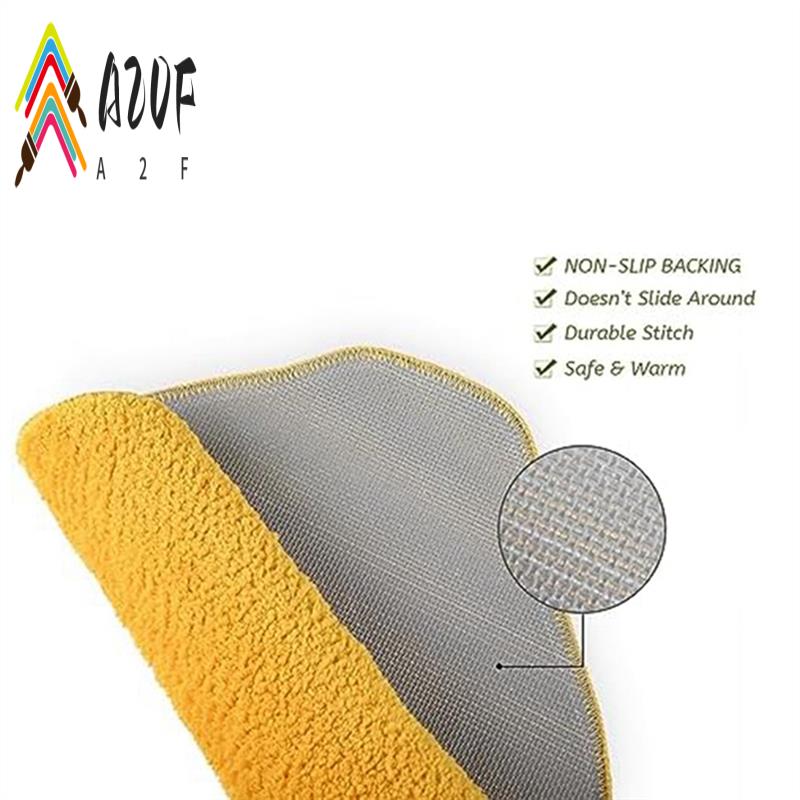 A20F-Lemon Bath Mat Cute Non-Slip Fruit Rug Kitchen Mat Yellow Lemon Bathroom Decor Fun Kids Rug, Machine Washable Durable