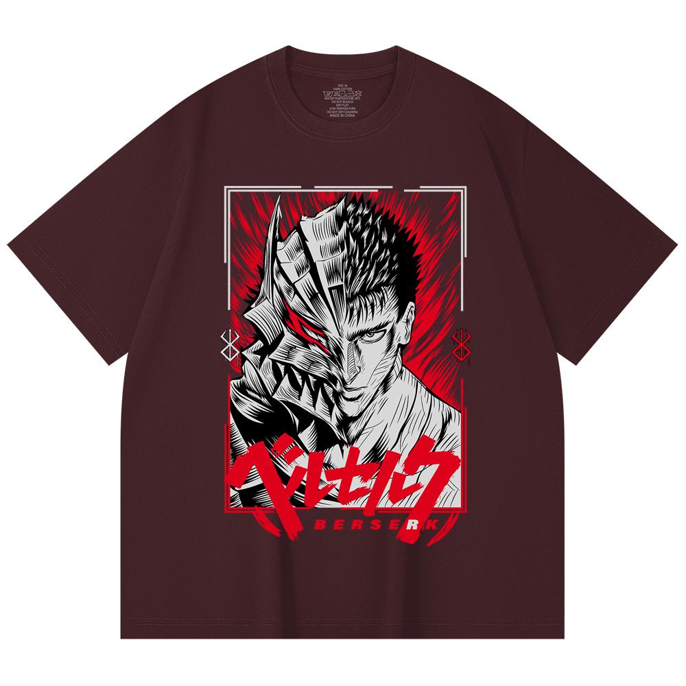 230 Gsm 100% Cotton Berserk V8 Print Unisex Heavy Cotton T Shirt