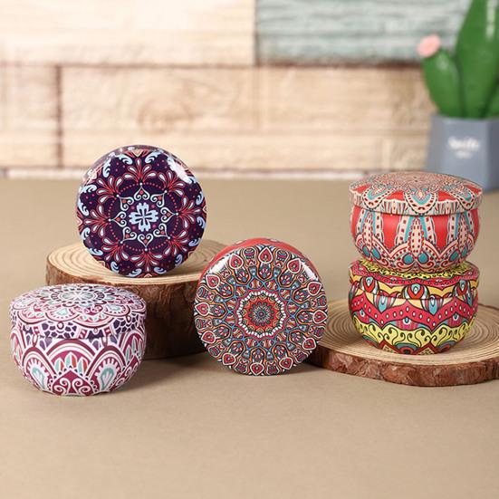 Yousheng Этнический Стиль Банка для Хранения Конфет Винтажная Жестяная Банка Многоцелевой Контейнер из Жести для Ювелирных Изделий Сахара Чайных Листьев Кухонная Канистра для Декора